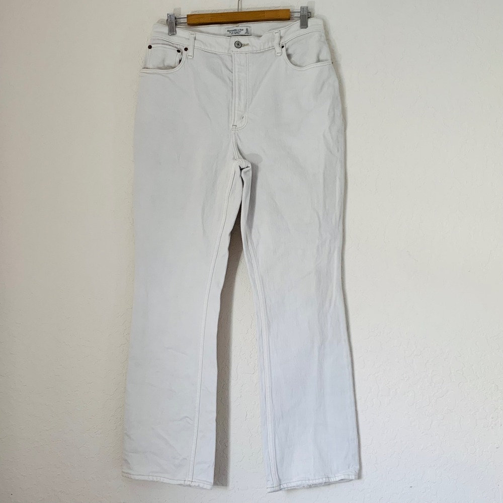 Abercrombie & Fitch White Wide Leg Jeans